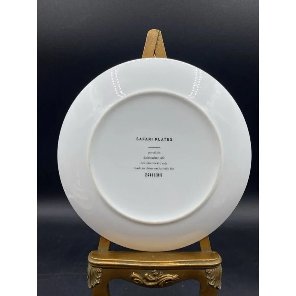 Z Gallerie Safari 7.5” Plate Porcelain Golden Monkey Vintage